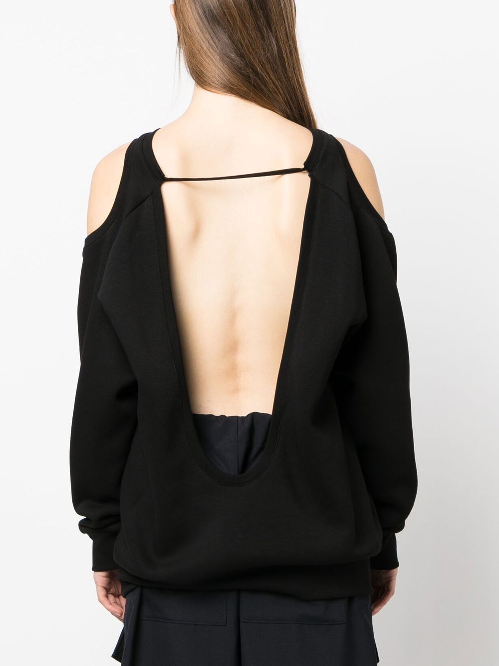 Shop Ioana Ciolacu Backless Cut-out Sweatshirt In Black