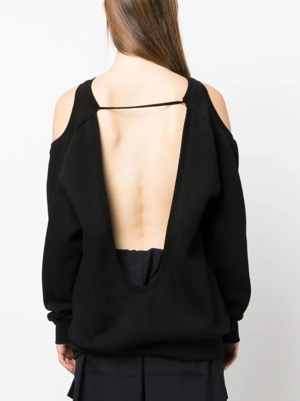 Backless sweatshirt clearance