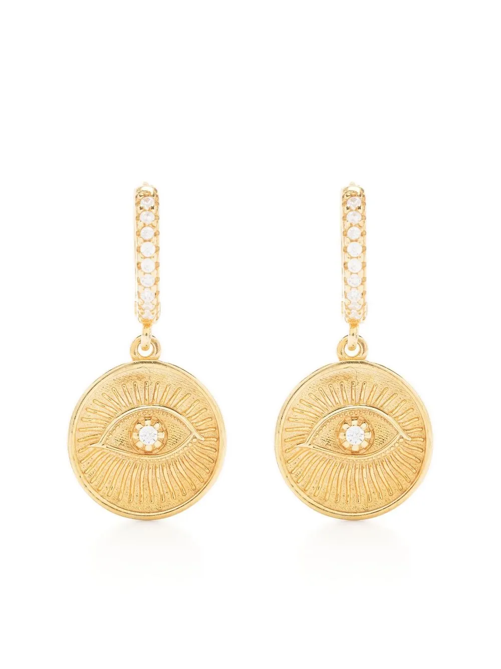 

Loulou eye-pendant small-hoop earrings - Gold