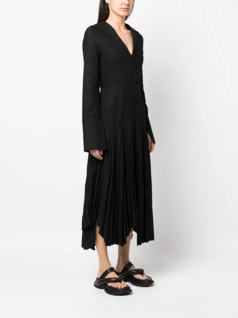 Ioana Ciolacu pleated maxi dress IC22DR27BLK - 2