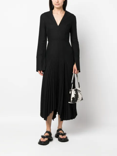 Ioana Ciolacu pleated maxi dress IC22DR27BLK - 1
