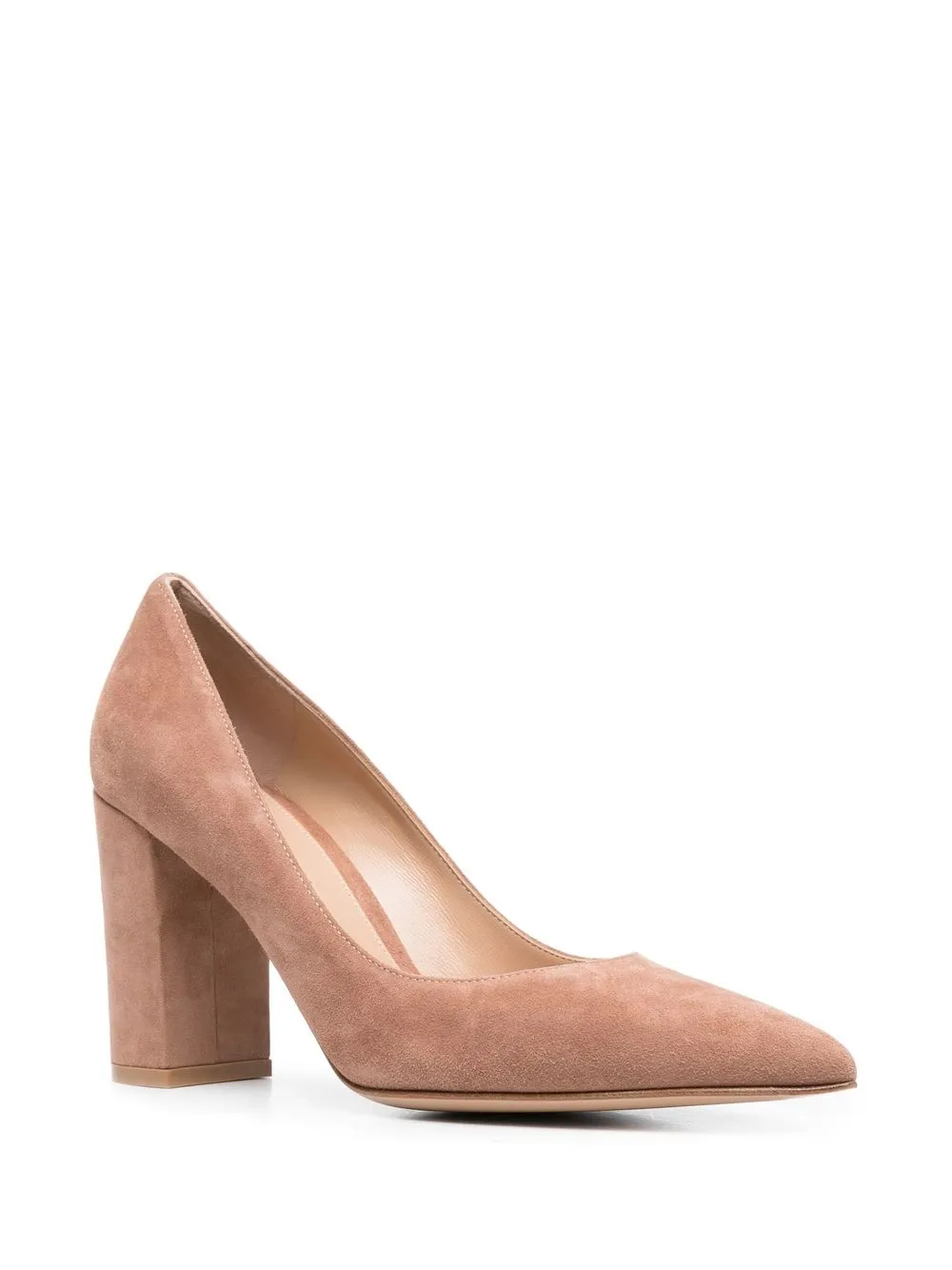 Shop Gianvito Rossi Piper 85mm Pointed-toe Pumps In Neutrals