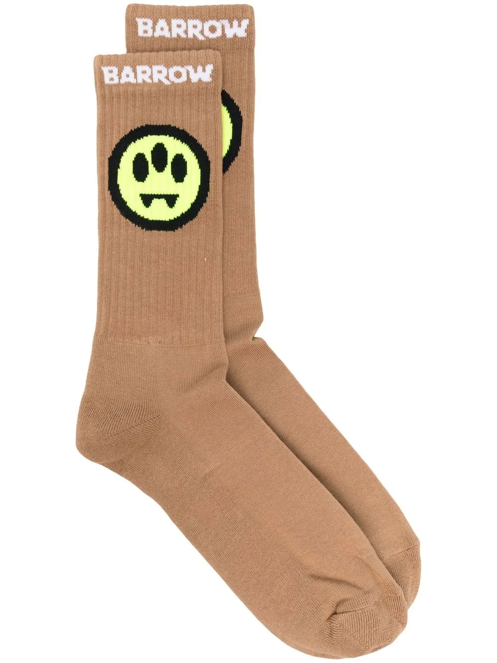 

BARROW ribbed intarsia-knit logo socks - Brown