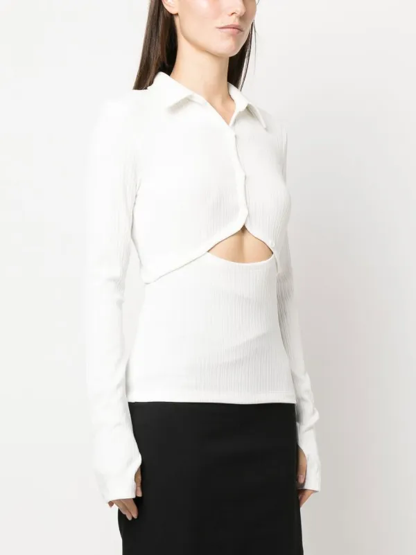 Helmut Lang カットアウト ニットトップ | ホワイト | FARFETCH JP