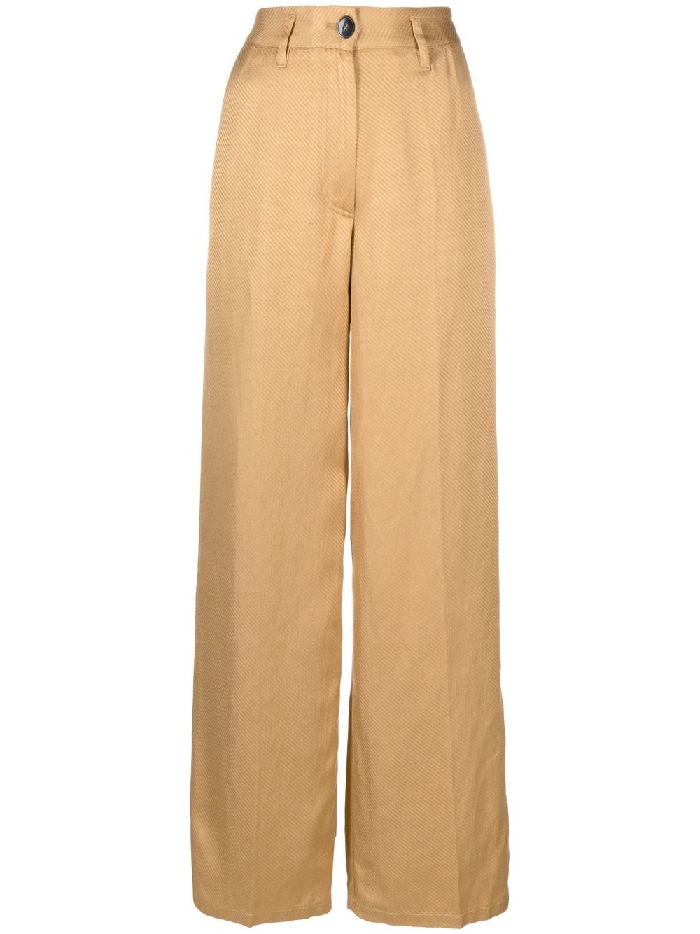 Shop Forte Forte Wide-leg Tailored Trousers In Braun