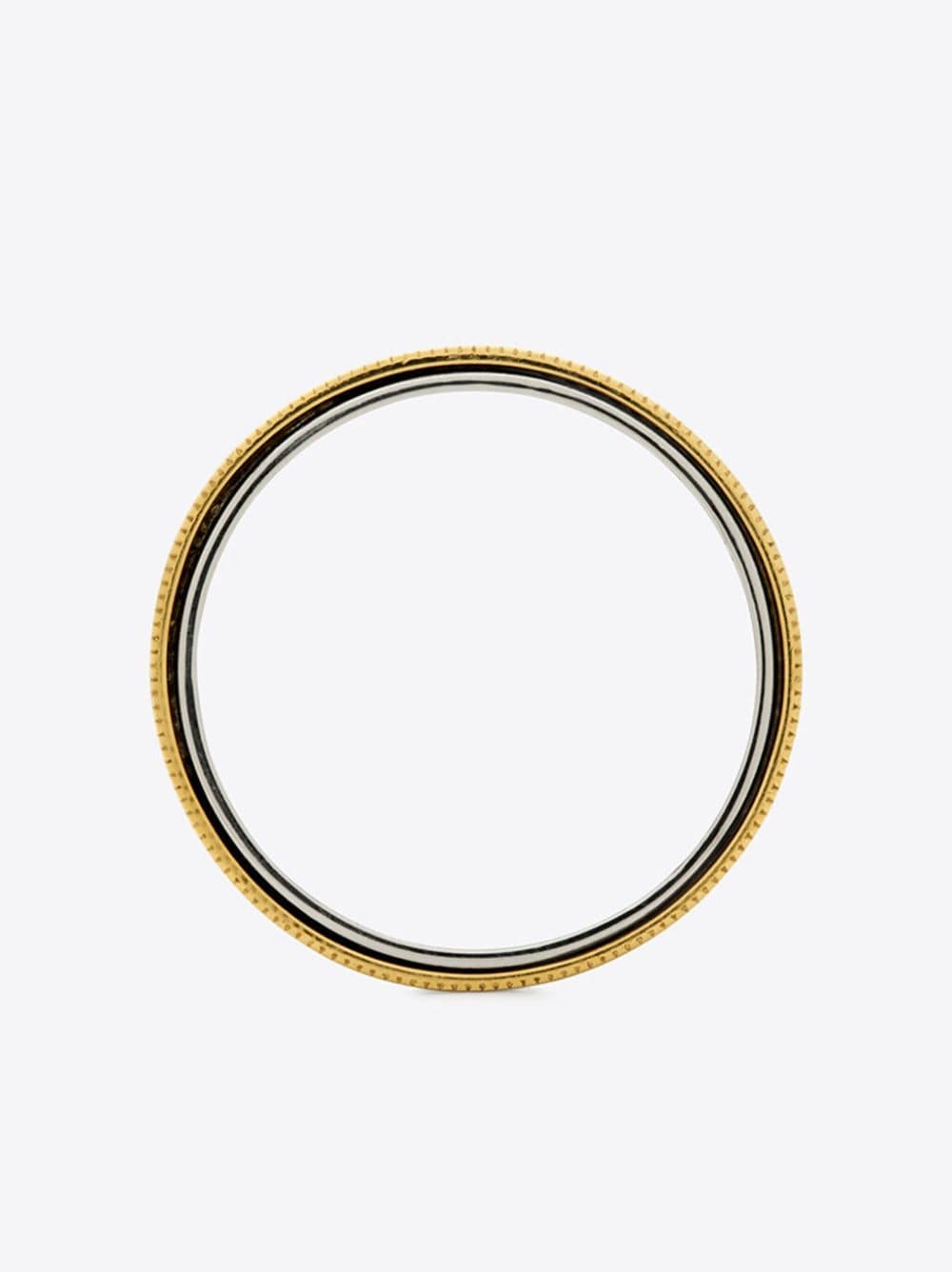 Shop Saint Laurent Tandem Two-tone Ring In Silver