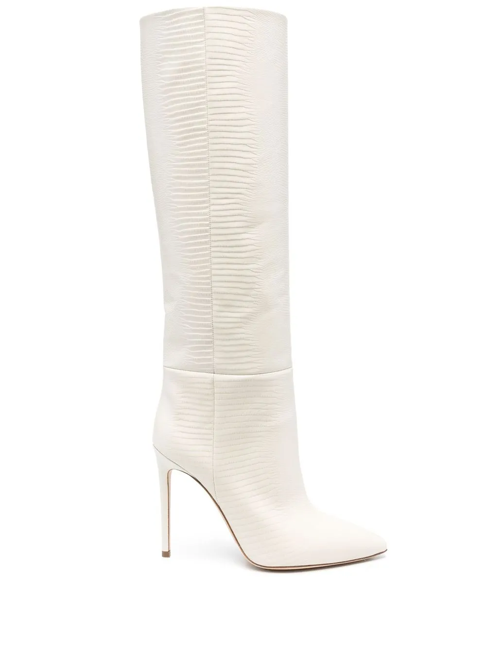 

Paris Texas lizard-effect knee-high 120mm boots - Neutrals