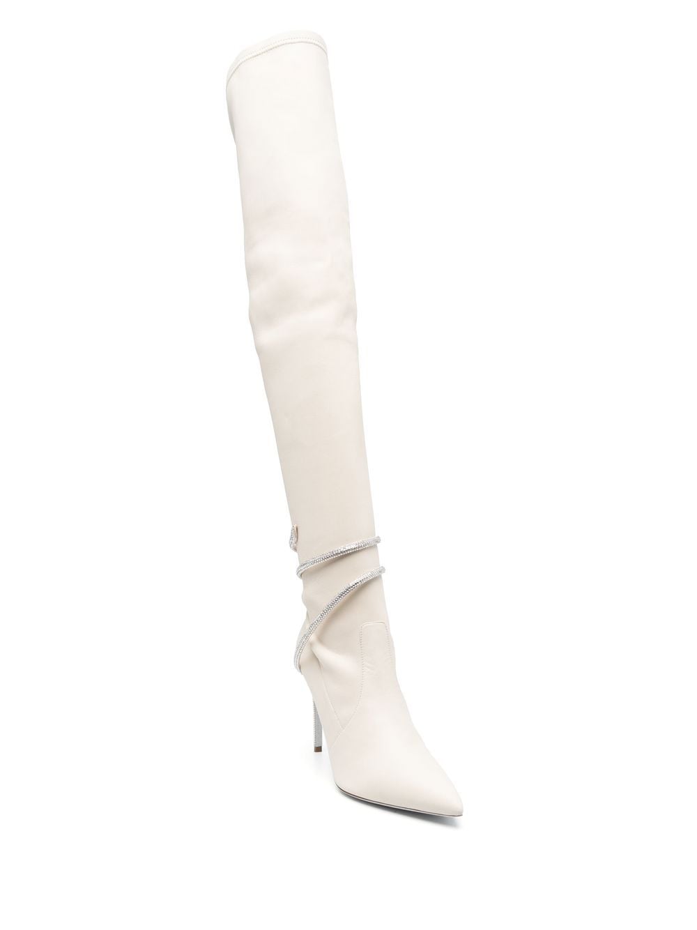 

Rene Caovilla 110mm leather thigh-high stiletto boots - Neutrals