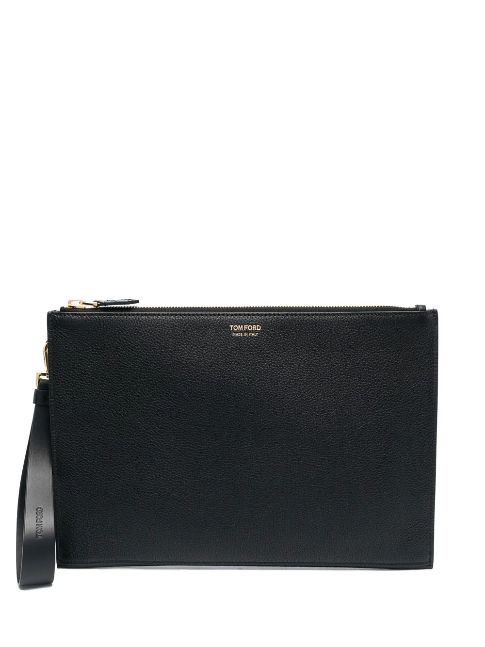 Shop Tom Ford Logo-stamp Clutch Bag In Black