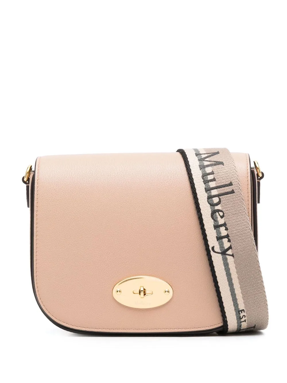 Mulberry Leather Logo-detail Crossbody Bag In Nude