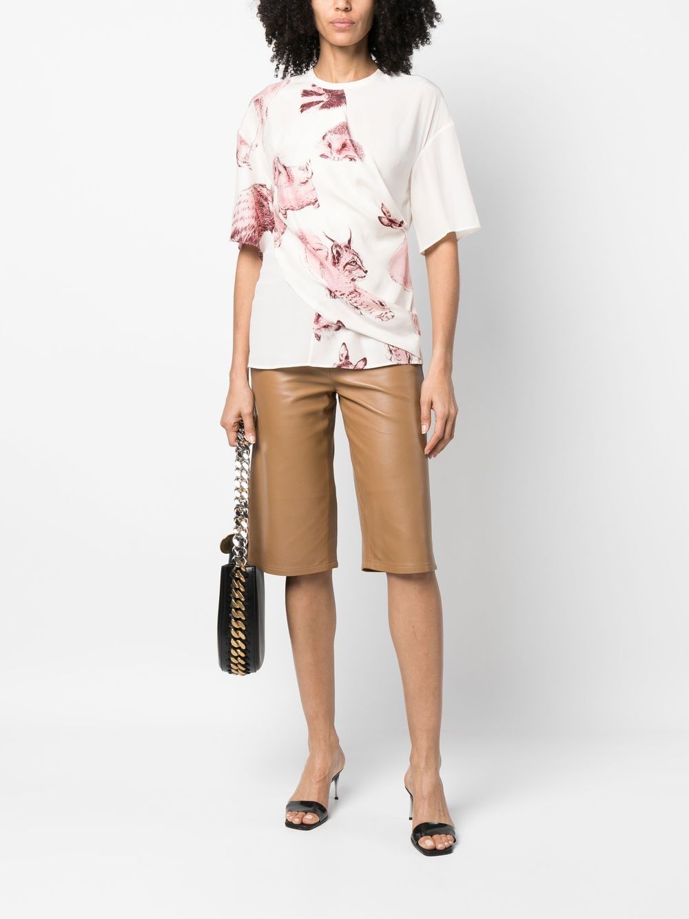 Stella McCartney T-shirt met dierenprint - Beige