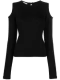 Ioana Ciolacu fine-ribbed cold-shoulder top - Black