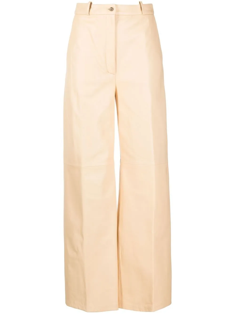 Loulou Studio Noro Leather Wide-leg Pants In Neutrals