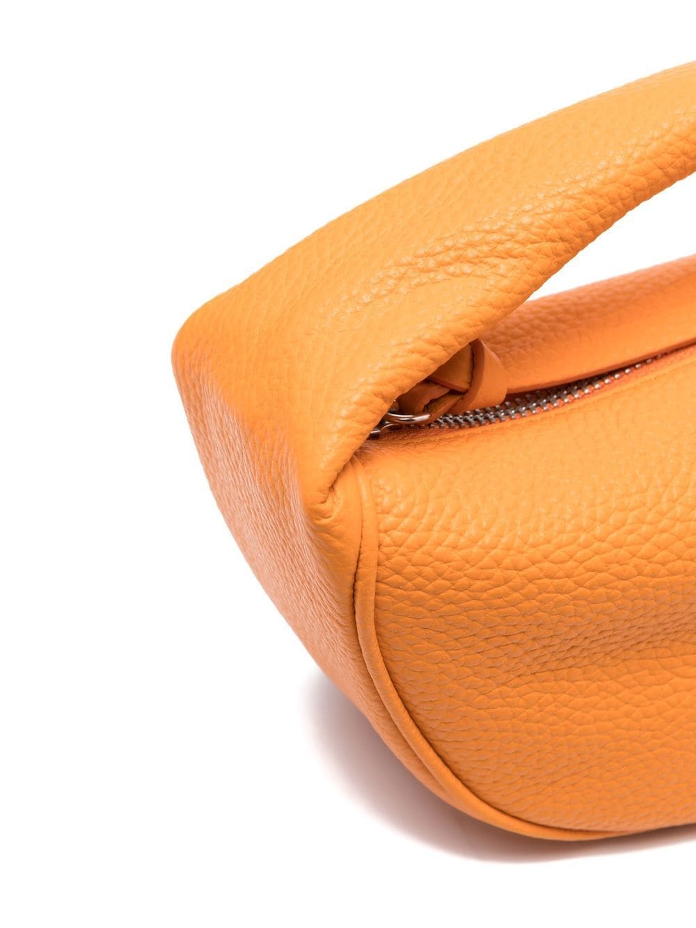 Shop By Far Cush Leather Shoulder Bag In Orange