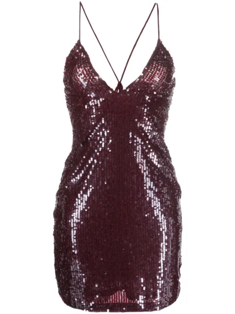P.A.R.O.S.H. vestido corto Gleamcon lentejuelas 