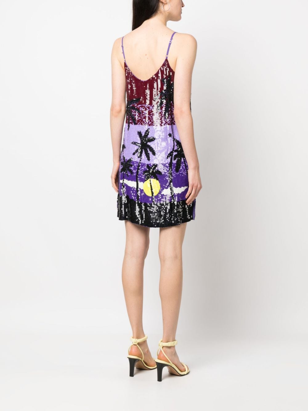 Shop P.a.r.o.s.h Sequin-embellished Mini Dress In Purple