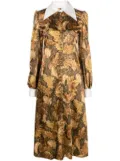 ERL leaf-print shirt dress - Brown