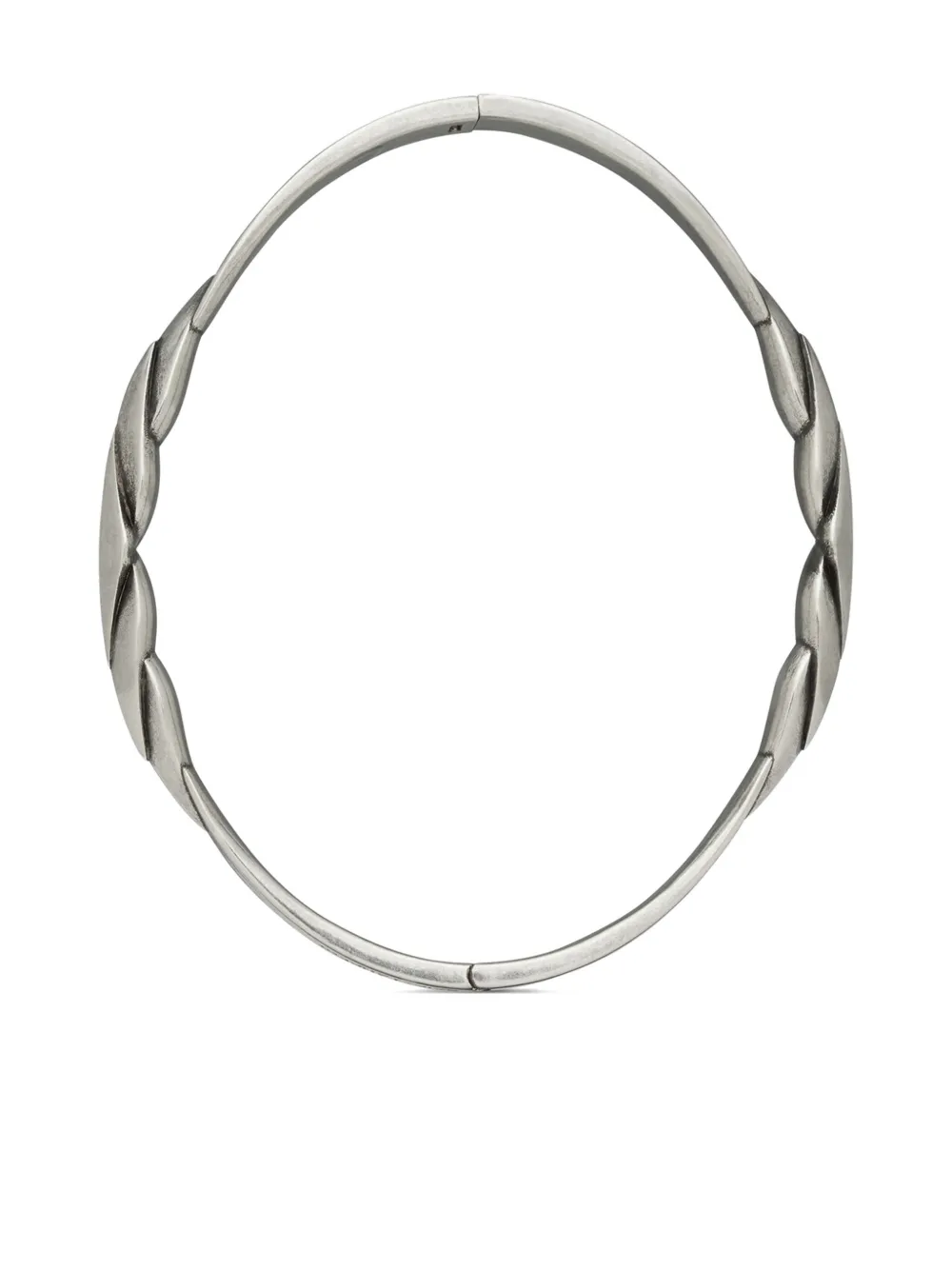 Saint Laurent V chevron-embellished bracelet - Zilver