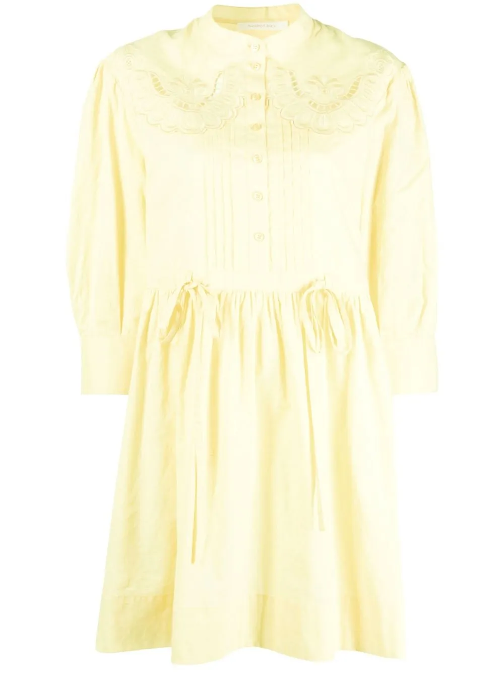 

See by Chloé embroidered cotton shirt dress - Yellow