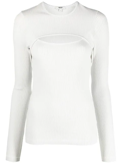 AGOLDE cut-out rib-knit top
