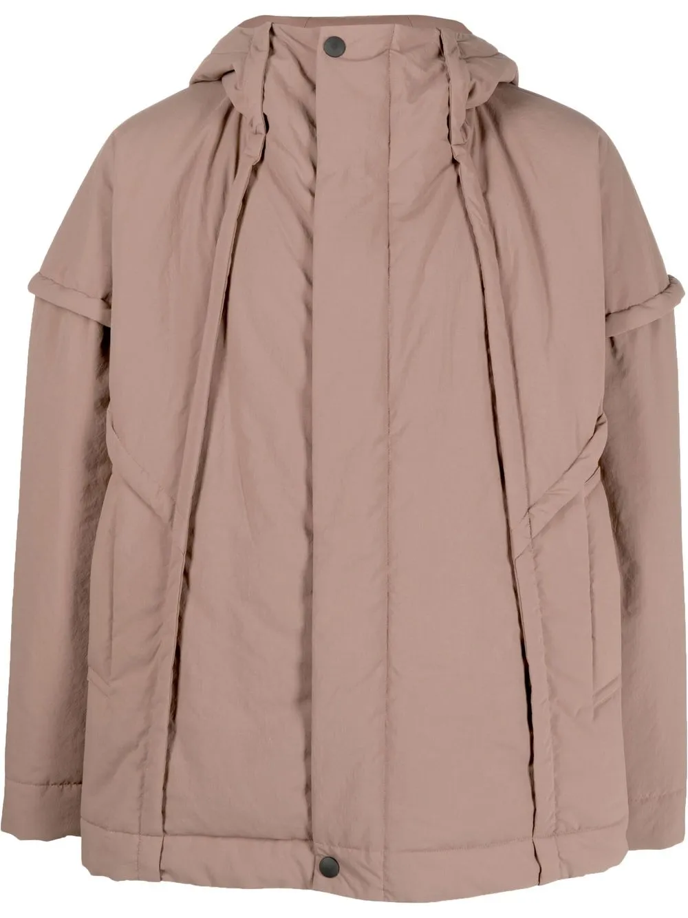 

Homme Plissé Issey Miyake hooded zipped padded jacket - Brown