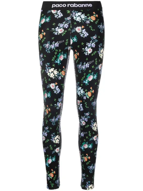Rabanne Legging com logo e estampa floral