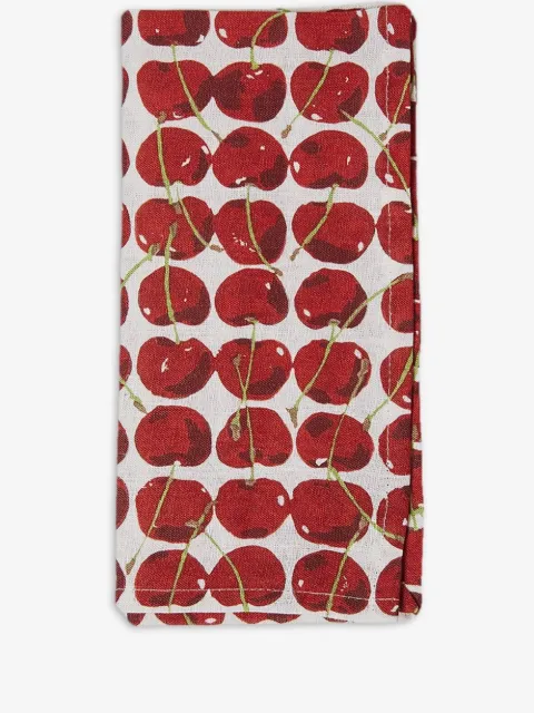 La DoubleJ Cherries set of two linen napkins
