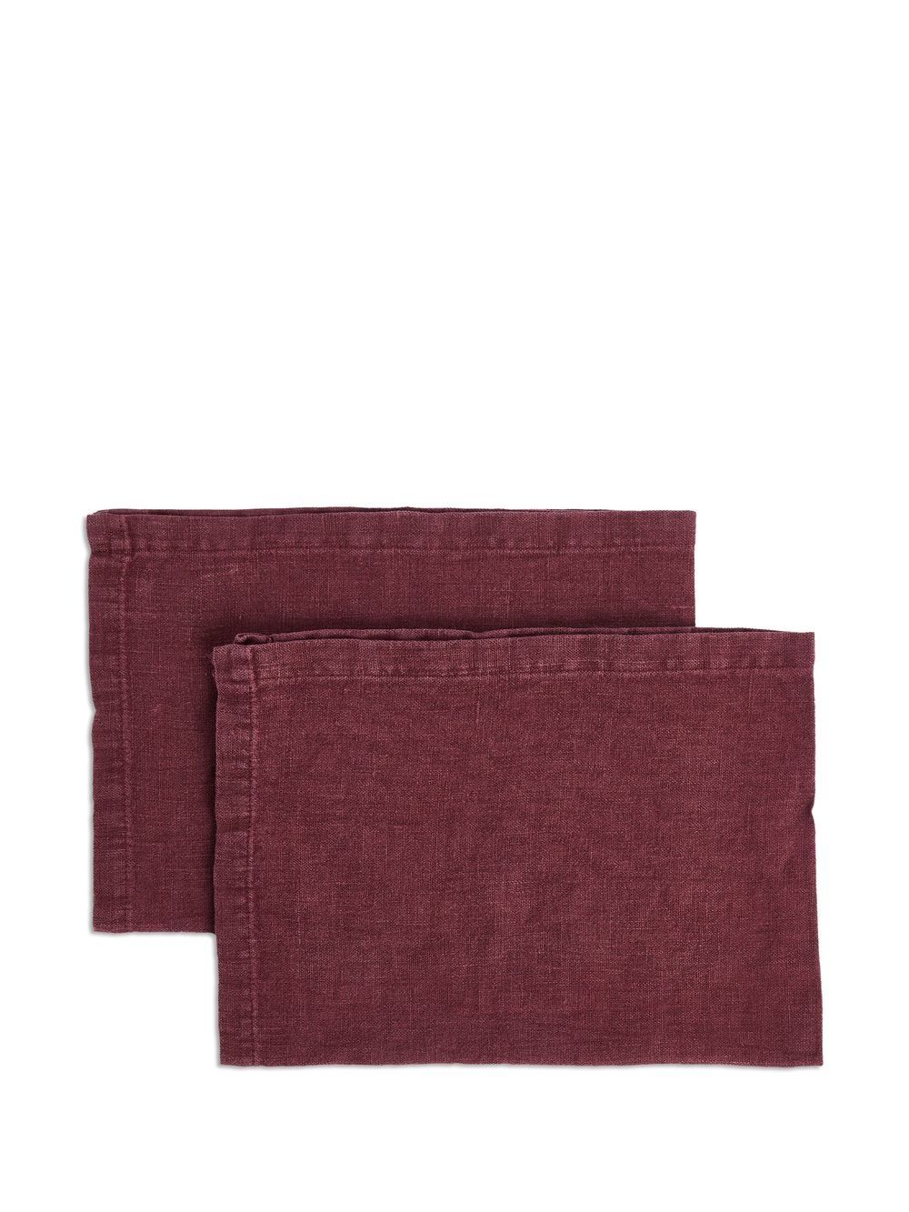 Shop Once Milano Set Of Two Linen Placemats In Rot