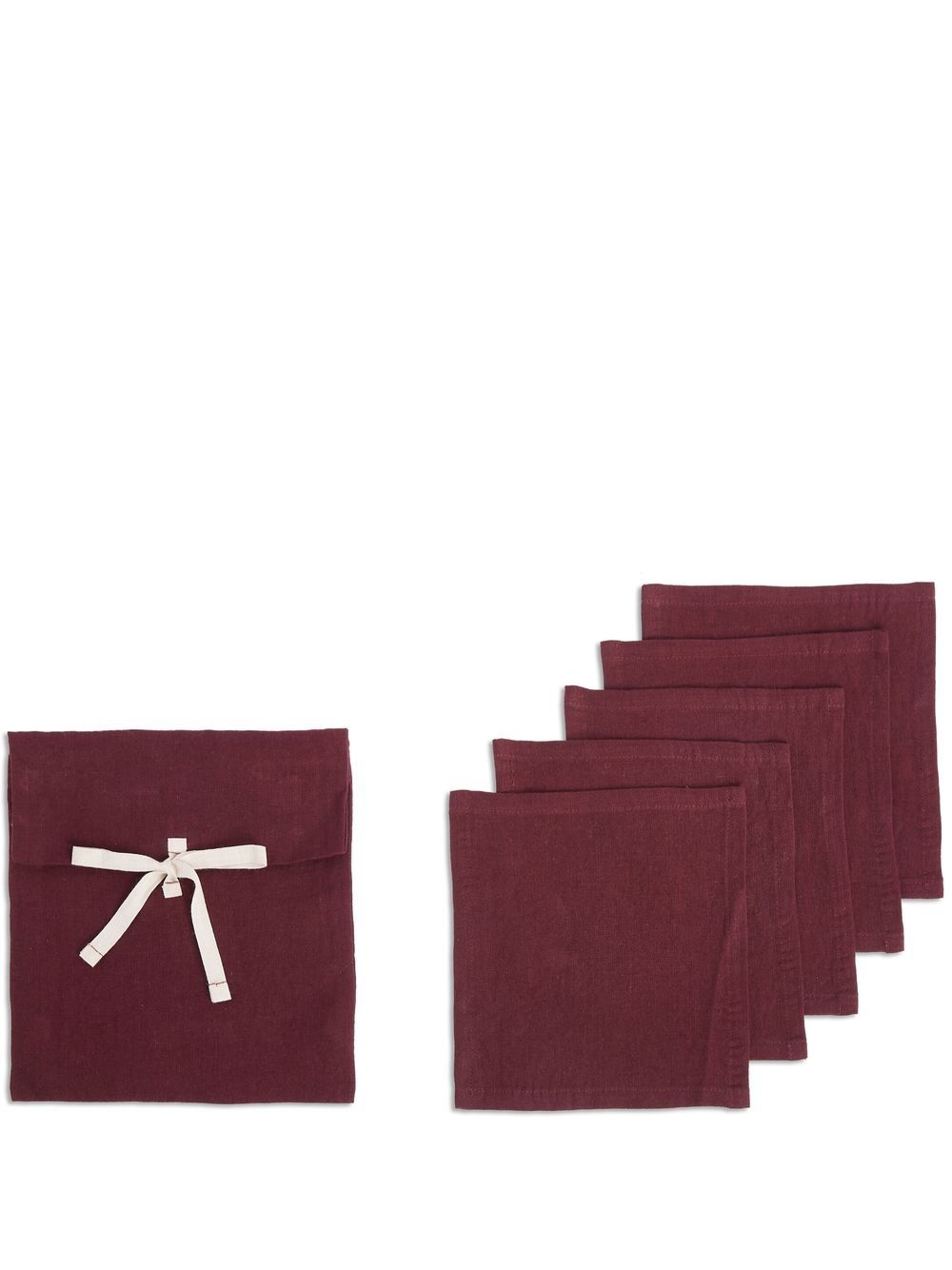 Once Milano Set Of Five Cocktail Napkins In Rot