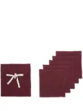 Once Milano set of five cocktail napkins - Red