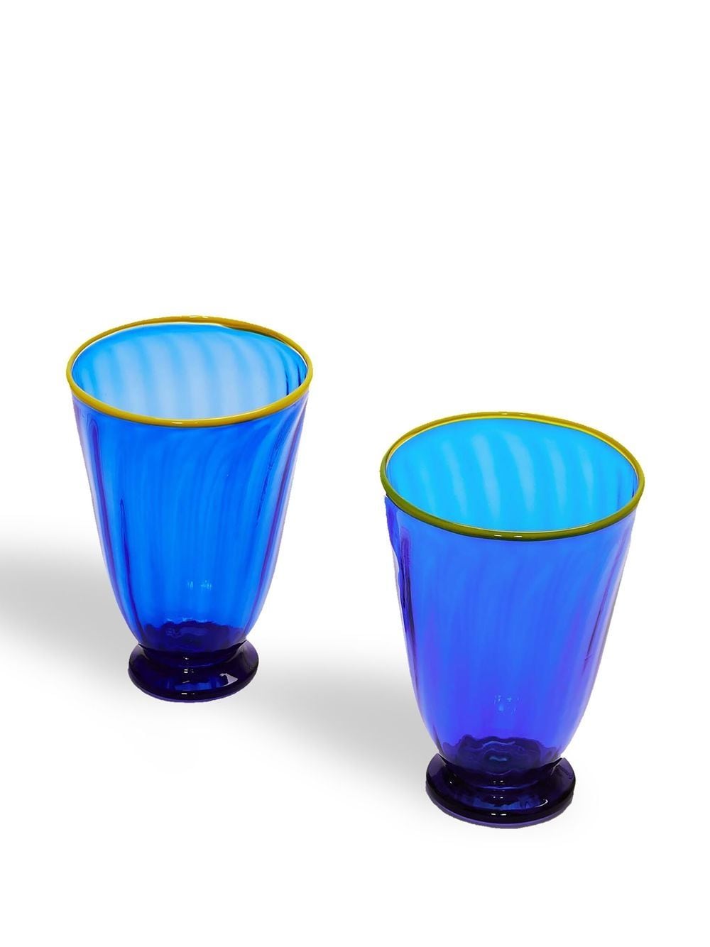 Shop La Doublej Rainbow Glasses (set Of 2) In Blau