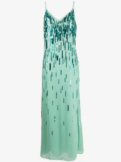Amen sequin-embellished V-neck gown