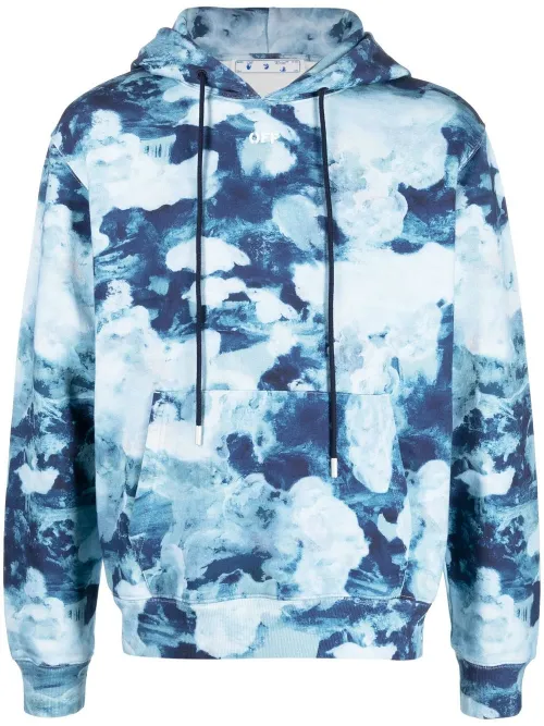 Hoodie en coton à imprimé tie-dye - Off-White - Modalova