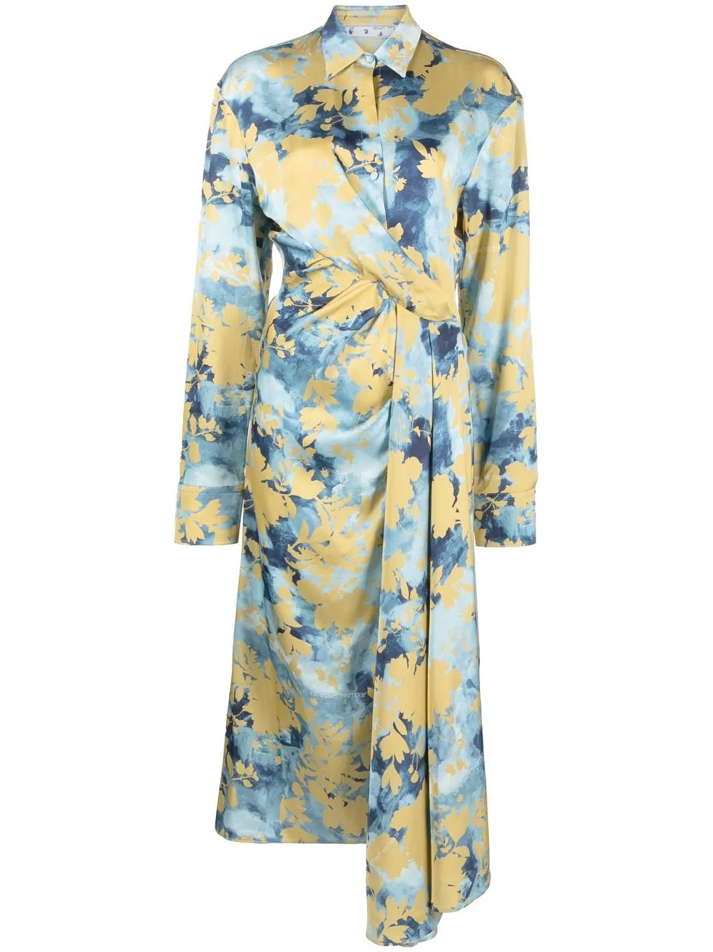 

Off-White floral-print wrap shirtdress - Blue