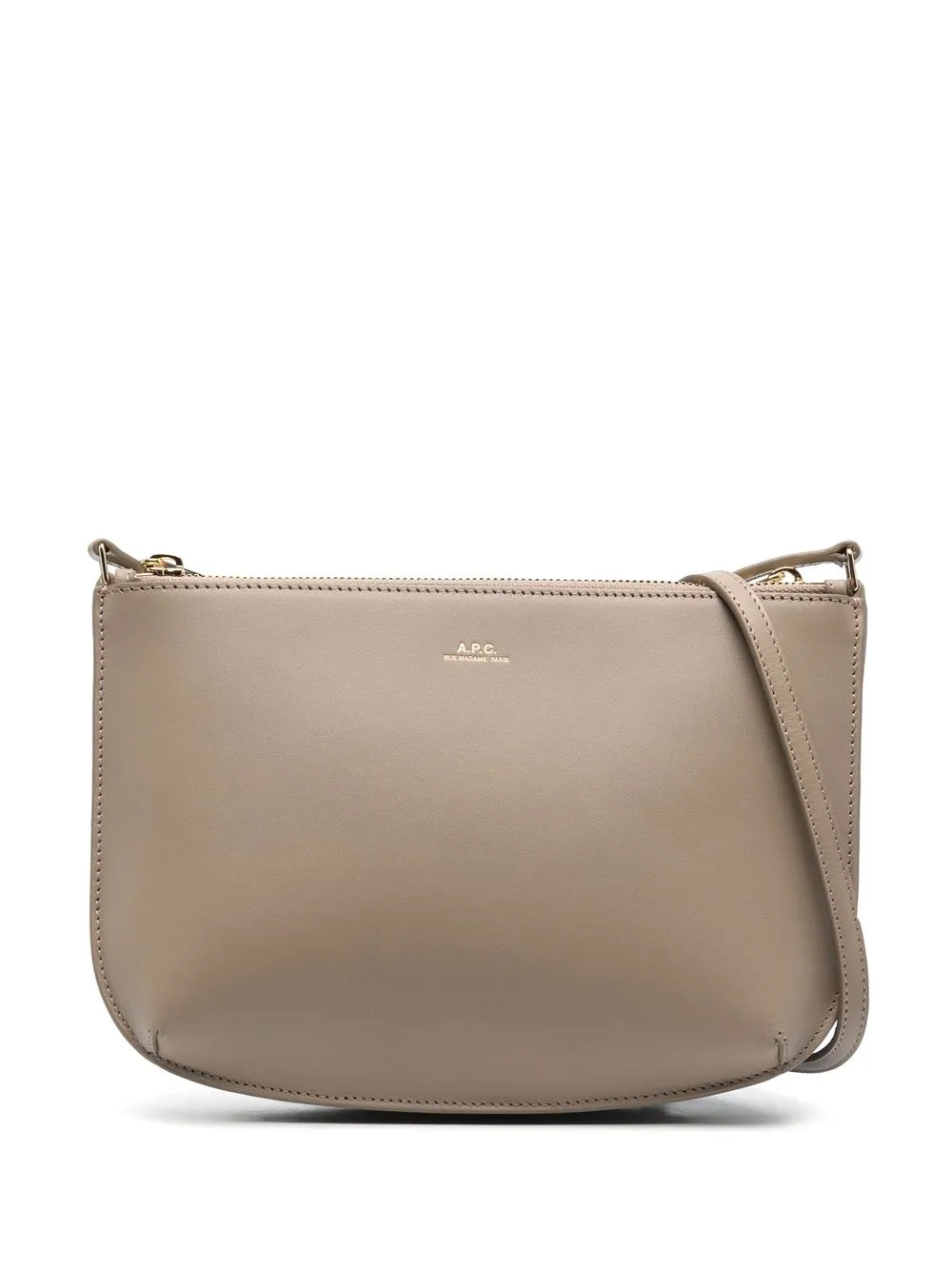 

A.P.C. leather logo print crossbody bag - Brown