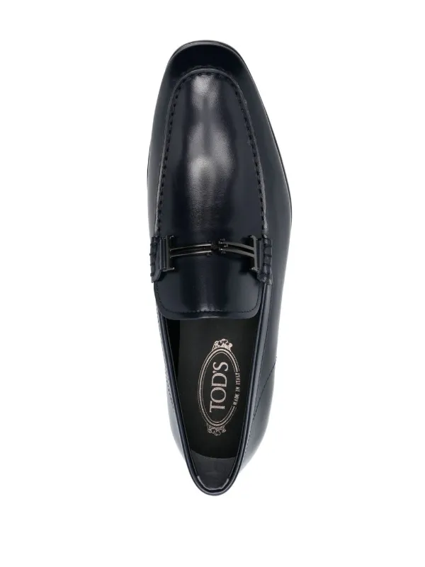 Tod's black hot sale leather loafers