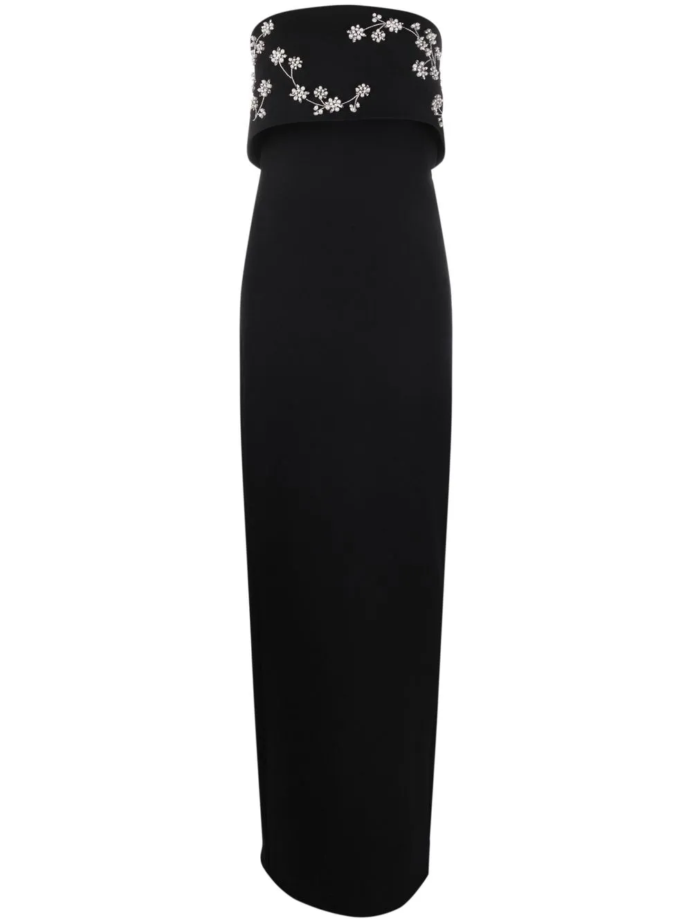 

Safiyaa floral-embellished strapless gown - Black