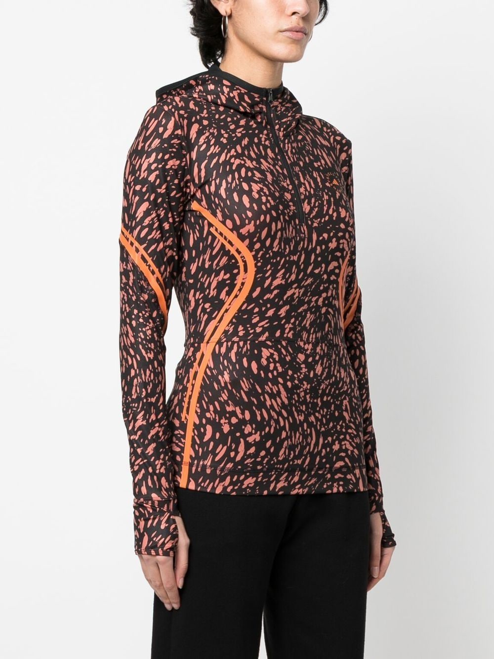 Shop Adidas By Stella Mccartney Graphic-print Recycled Polyester Hoodie In Schwarz