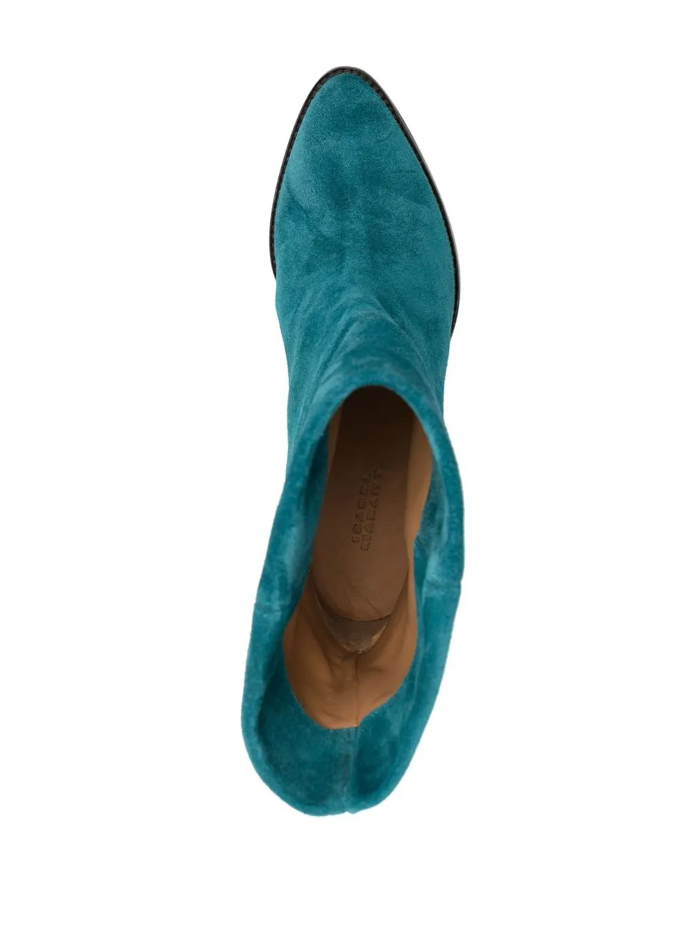 Isabel Marant Rouxa Low Heels Ankle Boots In Petroleum Suede In Blue