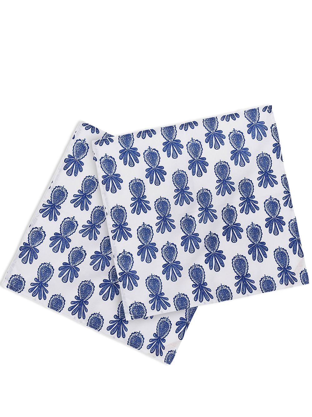 La Doublej Pineapple Blu Set Of Two Napkins In Blau