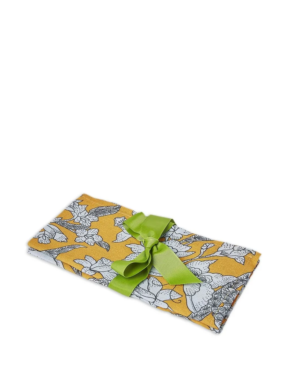 Shop La Doublej Lilium Zafferano Set Of Two Napkins In Gelb