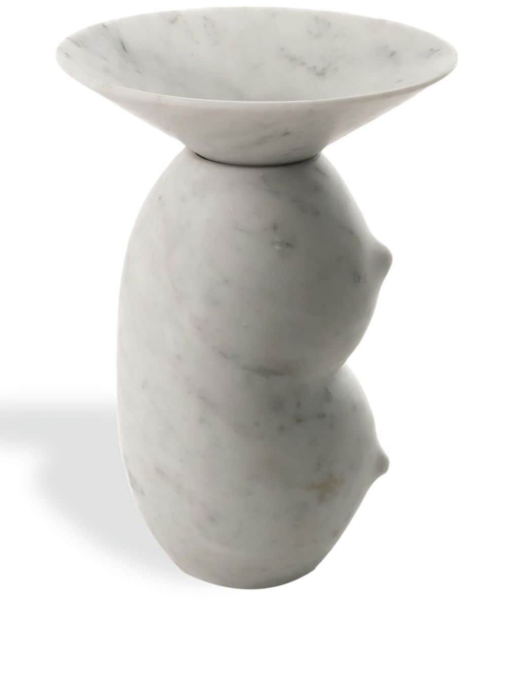Shop Bloc Studios Clelia Sculpted Marble Vase In Weiss
