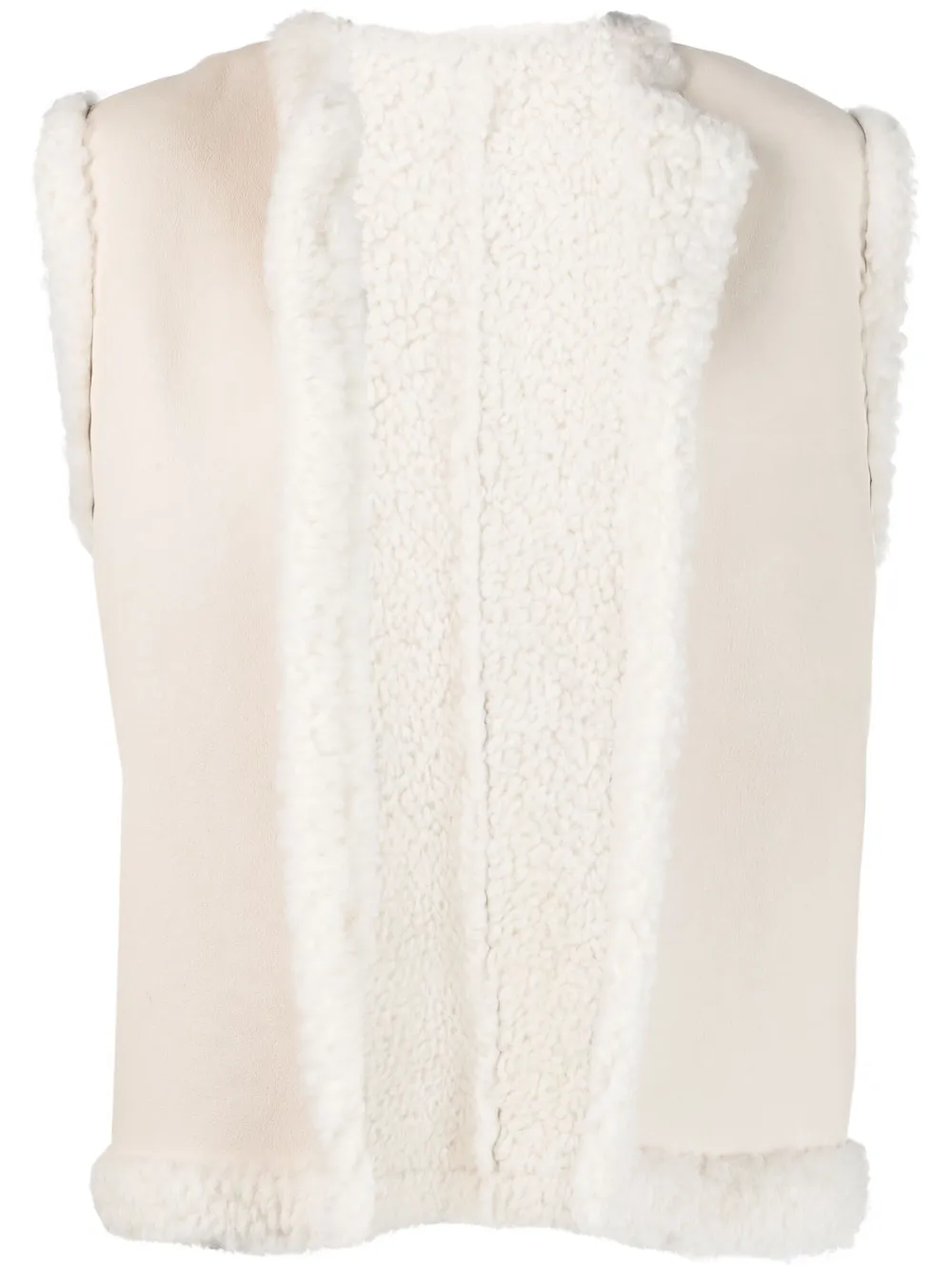 Inès & Maréchal shearling-edge leather gilet