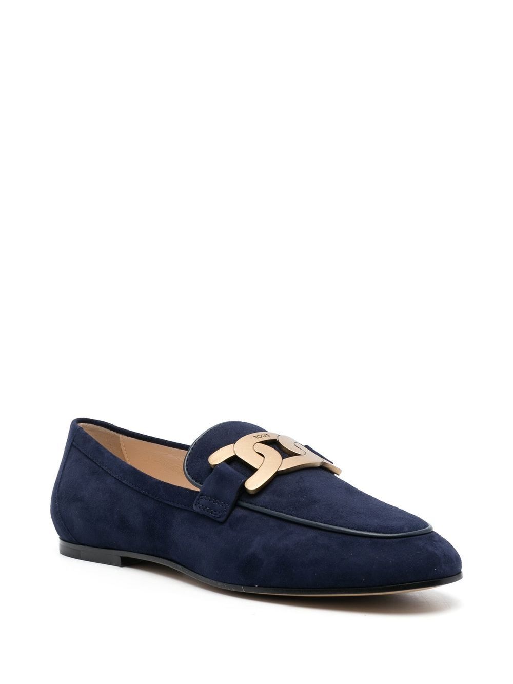 Shop Tod's Kate Suede Loafers In Blue