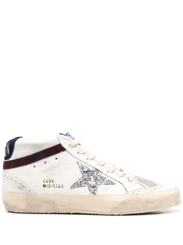 Golden goose black mid star sneakers discount