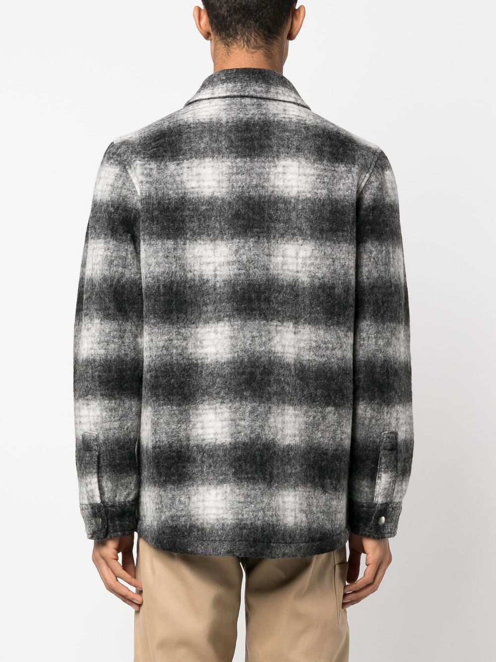 Shop Apc Alan Check-pattern Overshirt In Black