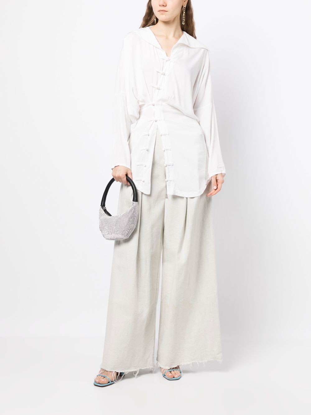 Lisa Von Tang Asymmetrische mini-jurk - Wit