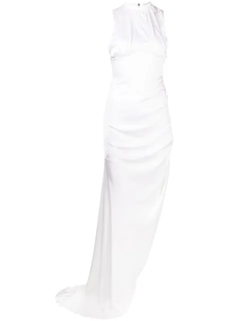 Lisa Von Tang silk asymmetric evening gown