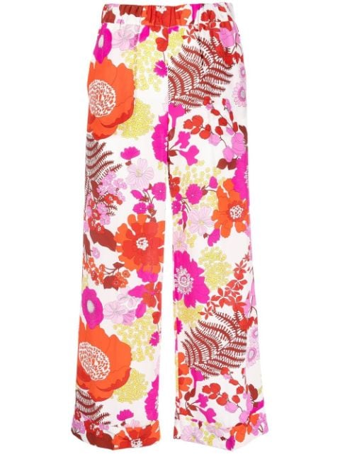 P.A.R.O.S.H. floral-print wide-leg trousers