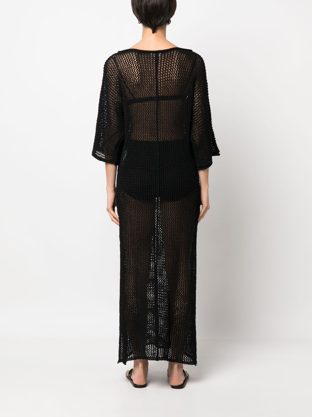 P.A.R.O.S.H. Sheer fine-knit Maxi Dress - Farfetch